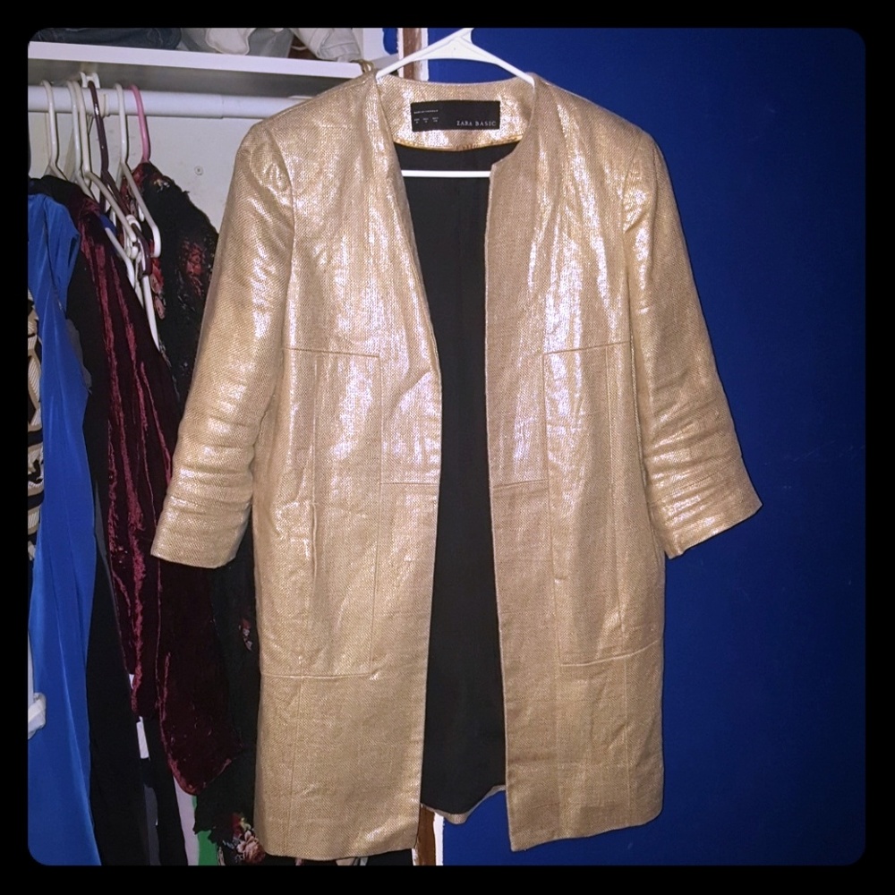 Long gold Zara blazer